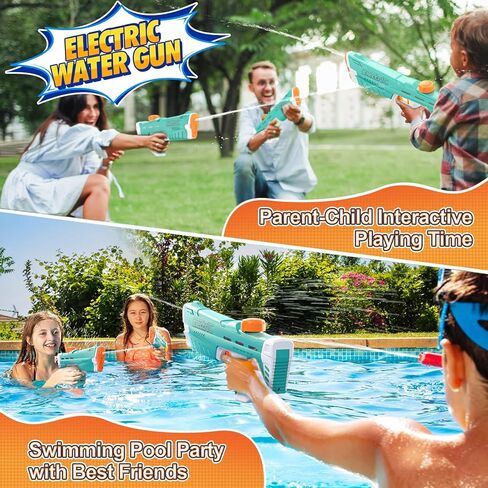 Electric Water Gun for Kids & Adults, Automatic Suction Water Gun with up to 35 Ft Long Range, Summer Outdoor Squirt Gun Toys for Boys Girls Swimming Pool Party Beach Activity (Green) in Kuwait