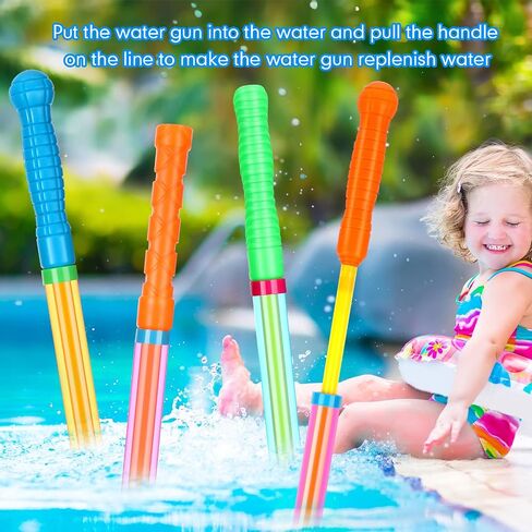 36 Pcs Crayon Water Guns Bulk 25" Long Range Water Tube Squirters Big Water Shooters Water Suction Gun Beach and Pool Toys for Summer Pool Party Games Girls Adults Boys in Saudi Arabia