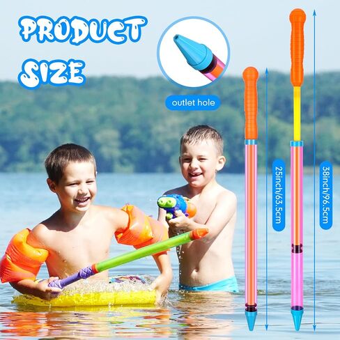 36 Pcs Crayon Water Guns Bulk 25" Long Range Water Tube Squirters Big Water Shooters Water Suction Gun Beach and Pool Toys for Summer Pool Party Games Girls Adults Boys in Saudi Arabia