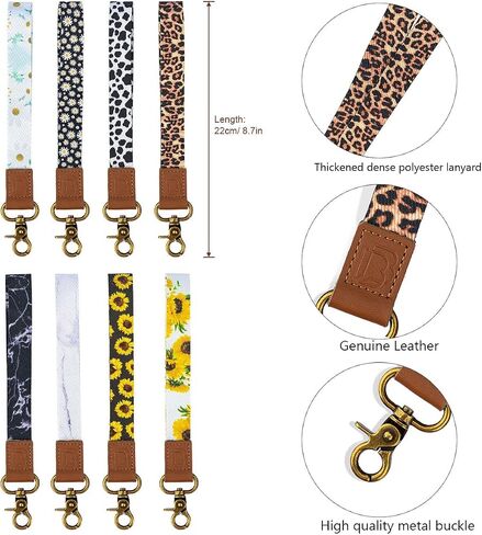 2 Pack Vibrant Sunflower Wrist Lanyard for Men & Women,Wristlet Strap with Key Rings for Keys and ID Badge Holder in Saudi Arabia