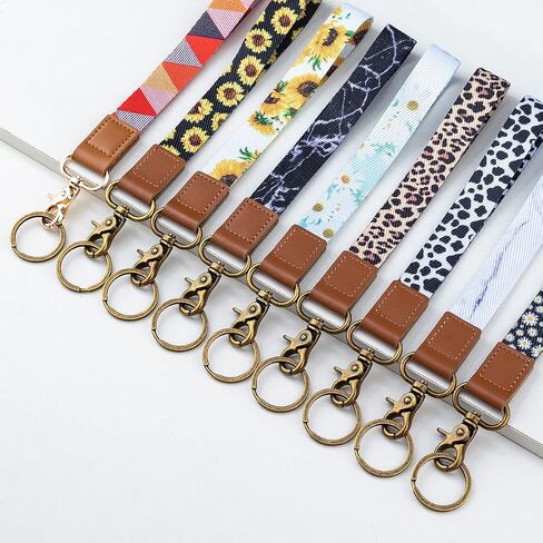 2 Pack Vibrant Sunflower Wrist Lanyard for Men & Women,Wristlet Strap with Key Rings for Keys and ID Badge Holder in Saudi Arabia