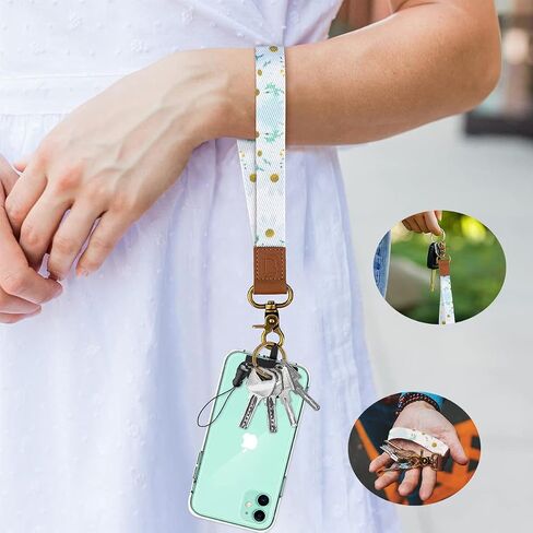 2 Pack Vibrant Sunflower Wrist Lanyard for Men & Women,Wristlet Strap with Key Rings for Keys and ID Badge Holder in Saudi Arabia