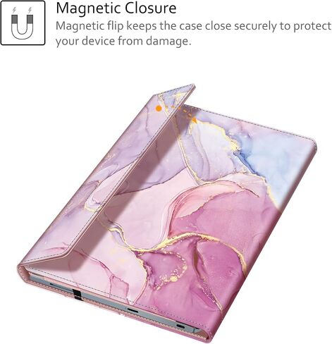 حافظة Fintie Sleeve لجهاز ASUS Chromebook Flip C433TA / ASUS Chromebook C425 / Lenovo Yoga Slim 7 14IIL05 / Dell Latitude 7410 7420 - غطاء كتاب من جلد البولي يوريثان الفاخر، رخام لامع in Saudi Arabia