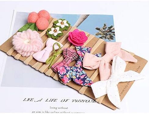 Baby Girls Nylon Elastic Headband Soft Flower Hair Band For Toddler Infant Newborn Hair Bows Set Of 10 (#1) in Kuwait