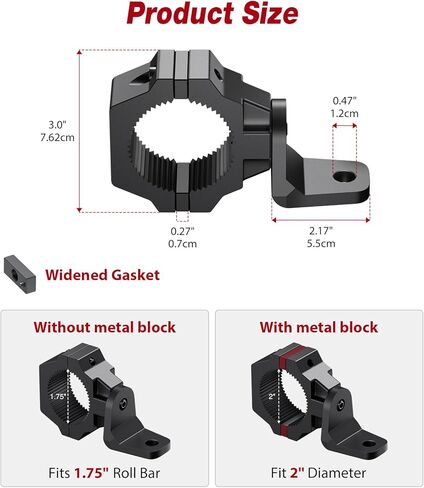 1PC UTV سوط جبل، 360 درجة قابل للتعديل الثقيلة الألومنيوم UTV العلم جبل، 1 "-1.75"-2" سوط ضوء جبل قوس لشريط رول، هوائي UTV ATV Polaris RZR SXS Can-Am in Kuwait