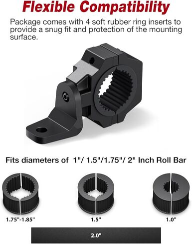 1PC UTV سوط جبل، 360 درجة قابل للتعديل الثقيلة الألومنيوم UTV العلم جبل، 1 "-1.75"-2" سوط ضوء جبل قوس لشريط رول، هوائي UTV ATV Polaris RZR SXS Can-Am in Kuwait