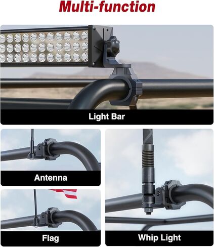 1PC UTV سوط جبل، 360 درجة قابل للتعديل الثقيلة الألومنيوم UTV العلم جبل، 1 "-1.75"-2" سوط ضوء جبل قوس لشريط رول، هوائي UTV ATV Polaris RZR SXS Can-Am in Kuwait
