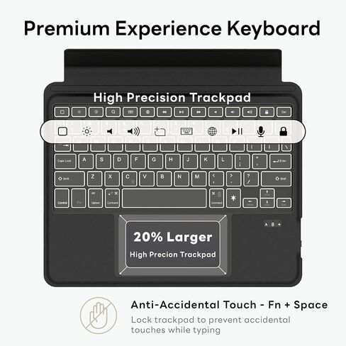 حافظة لوحة مفاتيح EIP Magnetix iPad لجهاز iPad Pro 11' 4th~1st، iPad Air 5th/4th، iPad 10th، لوحة مفاتيح مع لوحة تتبع، حافظة مغناطيسية قابلة للفصل، 7 ألوان خلفية (iPad 10/Air5&4/Pro 11") in Kuwait