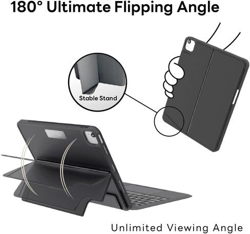 حافظة لوحة مفاتيح EIP Magnetix iPad لجهاز iPad Pro 11' 4th~1st، iPad Air 5th/4th، iPad 10th، لوحة مفاتيح مع لوحة تتبع، حافظة مغناطيسية قابلة للفصل، 7 ألوان خلفية (iPad 10/Air5&4/Pro 11") in Kuwait