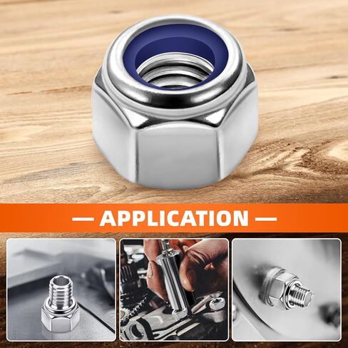 M5 Nylon Insert Hex Lock Nuts Locknuts, Stainless Steel 18-8 (304), Bright Finish, 100 PCS in Saudi Arabia