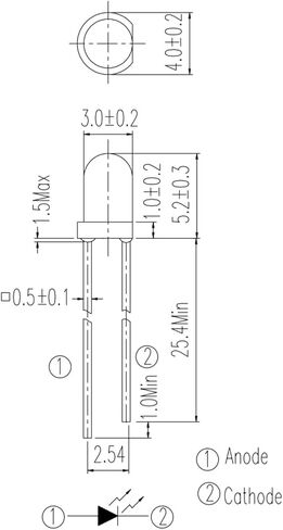 3 ملم IR LED، T-1 (30 حزمة) in Kuwait