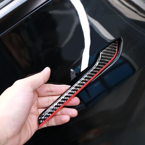Carbon Fiber Door Handle Trim Sticker Cover Exterior for Tesla Model 3 2017-2023 Model Y 2020-2023 Decor Accessories in Saudi Arabia