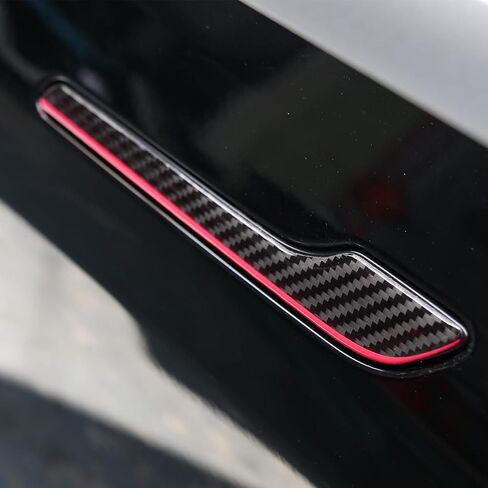 Carbon Fiber Door Handle Trim Sticker Cover Exterior for Tesla Model 3 2017-2023 Model Y 2020-2023 Decor Accessories in Saudi Arabia