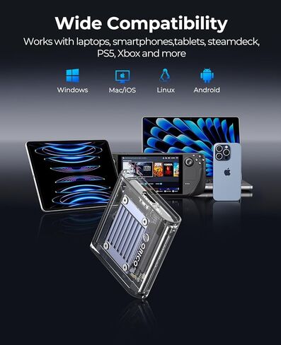حاوية ORICO M.2 2230 NVMe SSD، محول USB C 3.2 Gen2 إلى NVMe بسرعة 10 جيجابت في الثانية لهاتف iPhone 15 Pro Max ProRes، قارئ M.2 يدعم UASP، Trim، M-Key (مفتاح B+M) - TC20 in Kuwait