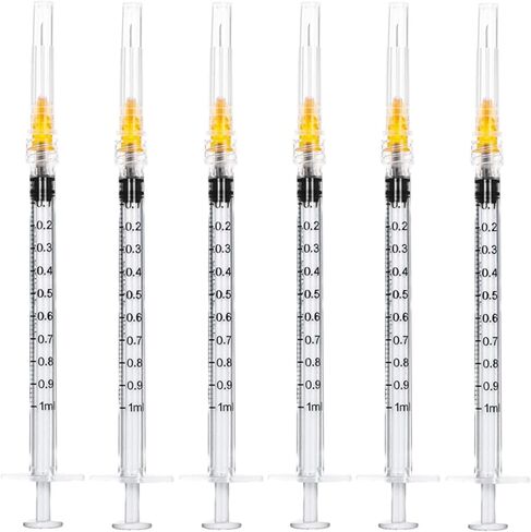 100 Pack 5ml Plastic Sterile Syringes with 18Ga, for Scientific Labs, Liquids Dispensing and Measuring Syringe Tools in Saudi Arabia