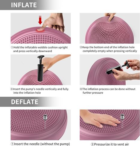 وسادة متذبذبة منفوخة - مقعد هزاز لتحسين الوضعية واللياقة البدنية والثبات للأطفال الحسيين، وقرص التوازن مع مضخة لتخفيف آلام الظهر، والقوة الأساسية in Kuwait