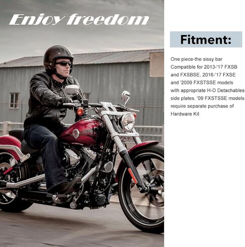 مسند ظهر للركاب قطعة واحدة قابل للتعديل مع قفل مناسب Harley Breakout FXSB FXSE FXST مع طقم إرساء (قطعة واحدة-أسود) in Kuwait