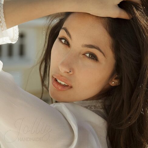 Cute Silver Nose Ring Hoop - Handcrafted Comfortable 925 Silver Nose Piercing 7mm Hoop - Hypoallergenic Beaded Thin 24 Gauge Nose Jewelry in Saudi Arabia