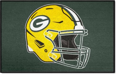 FANMATS 5757 Green Bay Packers Starter Mat Accent Rug - 19in. x 30in. | Sports Fan Home Decor Rug and Tailgating Mat - Packers Helmet Logo in Saudi Arabia