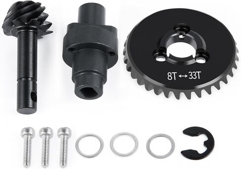 QUE-T 1 Set Bevel Gear Overdrive Gear for 1/10 Axial Scx10-II 90046 RC Crawler Car Upgrade (30T/8T) in Saudi Arabia
