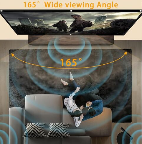 150 Inch Projector Screen, Portable Outdoor Movie Screen, Anti-Crease Foldable Double Sided Projection Screen for Home, Office, Classroom - 84-150 Inch Compatible, Pantalla para Proyector in Saudi Arabia