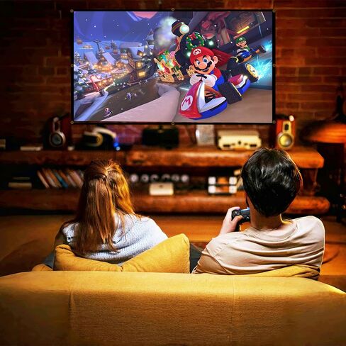 150 Inch Projector Screen, Portable Outdoor Movie Screen, Anti-Crease Foldable Double Sided Projection Screen for Home, Office, Classroom - 84-150 Inch Compatible, Pantalla para Proyector in Saudi Arabia