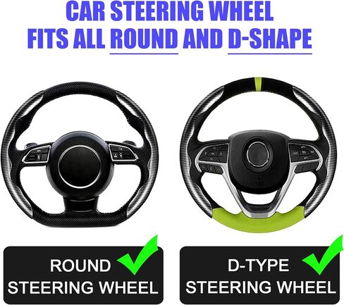 Steering Wheel Cover, Car Carbon Fiber Steering Wheel Cover, Segmented Steering Wheel Protector, Car Wheel Cover for Men/Women, Anti-Slip, Universal Fit for 99% Car Steering Wheel, with 4 Hook (Blue) in Saudi Arabia