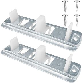 Sliding Closet Door Floor Guide, Adjustable Closet Door Guides for Floor,Stamped Steel Sliding Closet Door Hardware Compatible with Prime-Line N 6560 Fits 3/4" to 1-3/8" Doors(2 Pack，White) in Kuwait