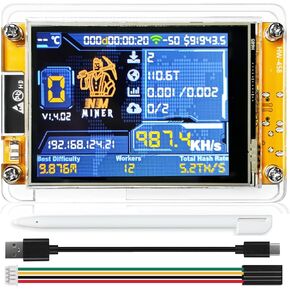 Bitcoin Miner NerdMiner V2 NMMiner ESP-WROOM-32 ESP32 Development Board 2.8 inch Smart Display Lucky Miner Hashrate Module 414KH/s Crypto Solo Lottery Miner in Kuwait
