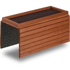 Detor Couch Arm Rack مع لوحة الفلين الرجعية ، لون بني ملون من الخيزران | صينية مسند أريكة أريكة مع قاع غير محسّن ، سطح طارد الماء ، مصنوع من شرائح الخيزران القوية in Kuwait