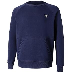 Crew Neck Sweatshirt for Men with Pockets, Cotton Fleece Pullover in Saudi Arabia