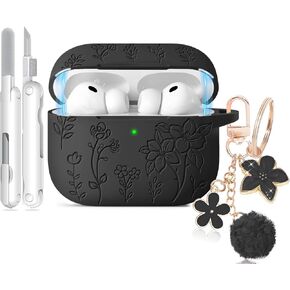 for AirPods Pro 2 Case, Soft Silicone Airpod Pro Case Cover QUTE with Keychain & Cleaning Kit Compatible with AirPods Pro 2nd/1st Generation for Women Girly, Anti-Scratch in Saudi Arabia