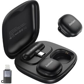 ميكروفون لاسلكي صغير لأجهزة iPhone وAndroid، باستخدام تقنية تقليل الضوضاء الذكية AI - ميكروفون لاسلكي Lavalier لمدونات فيديو YouTube Podcast Tiktok-أسود in Kuwait