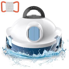 منظف ​​حمام السباحة الآلي اللاسلكي Y10، مكنسة حمام السباحة الأوتوماتيكية - وقت تشغيل 90 دقيقة، شفط قوي، ركن ذاتي، خفيف الوزن لحمامات السباحة العلوية/الأرضية حتى 65 قدمًا/1100 قدم مربع (أبيض) in Kuwait