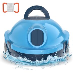 منظف ​​حمام السباحة الآلي اللاسلكي Y10، مكنسة حمام السباحة الأوتوماتيكية - وقت تشغيل 90 دقيقة، شفط قوي، ركن ذاتي، خفيف الوزن لحمامات السباحة العلوية/الأرضية حتى 65 قدمًا/1100 قدم مربع (فحم) in Kuwait