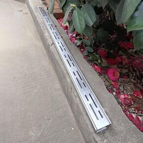 Narrow Stainless Steel Channel Drain Grate - Outdoor Shower, Trench & Driveway Drain Covers - Durable, Rust-Resistant Floor Grates for Deck & Patio Use in Kuwait