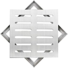Heavy-Duty Stainless Steel Drain Grate & Frame - 20x20x3cm Outdoor Sewer Cover for Yard, Garage & Concrete Well - Durable Metal Rectangle Drainage Solution in Kuwait