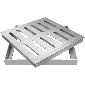 Heavy Duty Stainless Steel Drain Cover 25x25cm, Durable Channel Grate with Frame for Floor Drain Strainer, Compatible with Trench Drain & Catch Basin in Kuwait