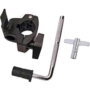 Electronic Drum Rack Mounting Clamp with L-Rod Bracket Tuning Key Kit, 38mm to 22mm Drum Rack T Clamp with Electronic V-Drum Pad Mount Arm Compatible with Roland Yamaha Drum Set in Saudi Arabia