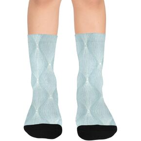 جوارب للمشي لمسافات طويلة مطبوعة بموجة المحيط - جوارب شتوية حرارية سميكة دافئة للأطفال الصغار للأولاد والبنات للمدرسة، والارتداء اليومي والأنشطة الخارجية in Kuwait