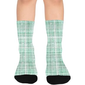 جوارب Fresh Check Vibe Green للمشي لمسافات طويلة - جوارب شتوية سميكة دافئة للأولاد والبنات الصغار للمدرسة، والارتداء اليومي والأنشطة الخارجية in Kuwait