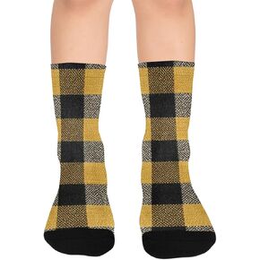 جوارب Harvest Check باللون الأصفر للمشي لمسافات طويلة - جوارب شتوية حرارية سميكة دافئة للأولاد والبنات الصغار للمدرسة، والارتداء اليومي والأنشطة الخارجية in Kuwait