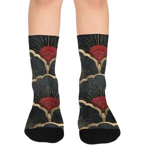 جوارب أنيقة للمشي لمسافات طويلة بلون داكن من Fan Art - جوارب شتوية حرارية سميكة دافئة للأطفال الصغار للأولاد والبنات للمدرسة، والارتداء اليومي والأنشطة الخارجية in Kuwait