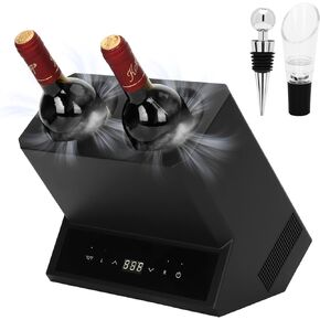 Electric Wine Chiller Double Bottle - Premium 24H Iceless Portable Cooler,Wine Chiller for 750ml Wine/Champagne,Multi-Scene Vino Accessory for Kitchen/Bar/RV - Perfect Gift for Wine Lovers in Kuwait