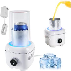 Cooling Cup with Mood Light,Electric Beverage Cooler with Aluminum Mug,2 in 1 Cup Cooler Warmer for Desktop for 30.2℉-158℉,Portable Quick Drink Chiller for Cola Beer Coffee Juice in Kuwait