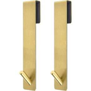 Shower Door Hooks Extended Over Door Hook for Bathroom Frameless Glass Bath Door,Stainless Steel Towel Holder,Heavy Duty Rack Hooks for Robe,Towel Brushed Gold 2 Pack in Saudi Arabia