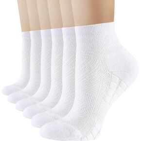 جوارب للجري للسيدات، 6/12 زوجًا من الجوارب الرياضية المبطنة ذات الربع الرياضي الماصة للرطوبة والضغط الخفيف in Kuwait