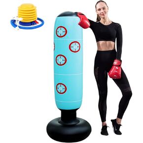 Punching Bag for Adult Kids,Inflatable Freestanding Heavy Duty Boxing Bag with 4 inch Inflatable Foot Pump,Women Men Training Equipment Exercise Boxing Standing Punching Bag. in Kuwait
