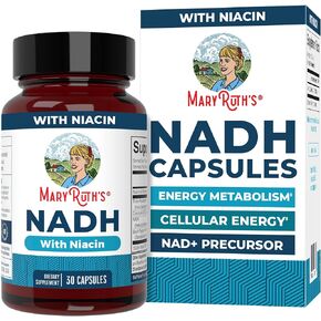 كبسولات MARYRUTH'S NADH | النياسين | NAD + السلائف | عبر ريسفيراترول | CoQ10 | الطاقة الخلوية | استقلاب الطاقة | الوظيفة المعرفية | نباتي | خالي من الغلوتين | كبسولة واحدة يوميًا | 30 حصة in Kuwait