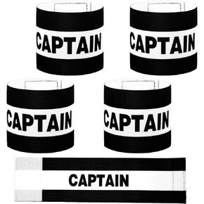 4Pcs Captain Arm Bands for Soccer, Black Adjustable Soccer Captain Armband, Arm Bands Football for Adults Youth Rugby Basketball Volleyball Teams in Kuwait